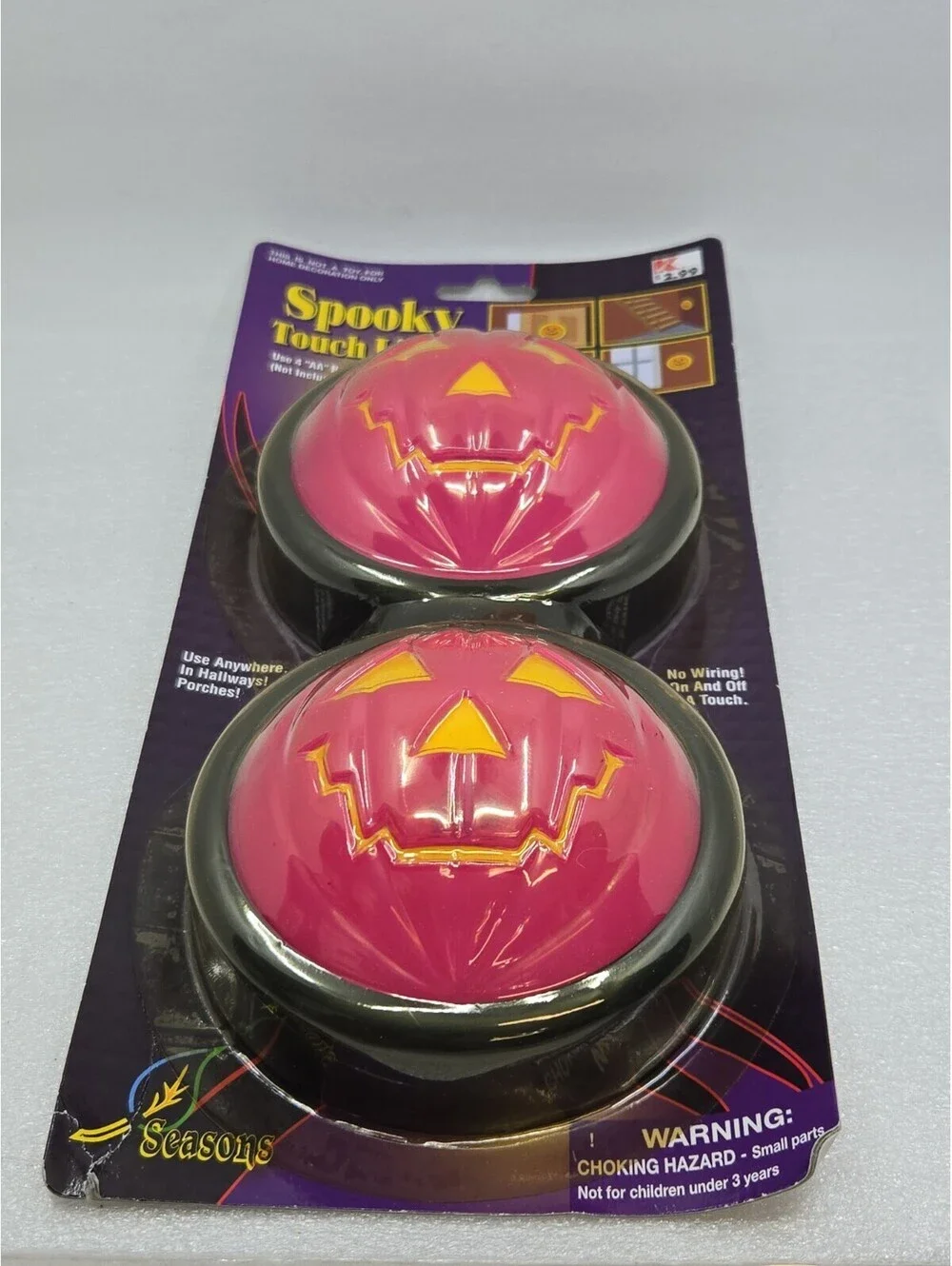 New NIP Vintage Kmart Halloween Spooky Pink Pumpkin Touch Lights NOS